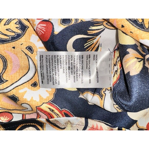 Chico’s Button Up Tie Front Satin Ruffle Sleeves Blouse Sz 1.5 - Picture 8 of 9